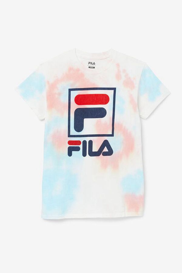 Camisetas Fila Mulher Multicoloridas - Fila Tie Dye Logo Portugal Online,FBLQ-62140